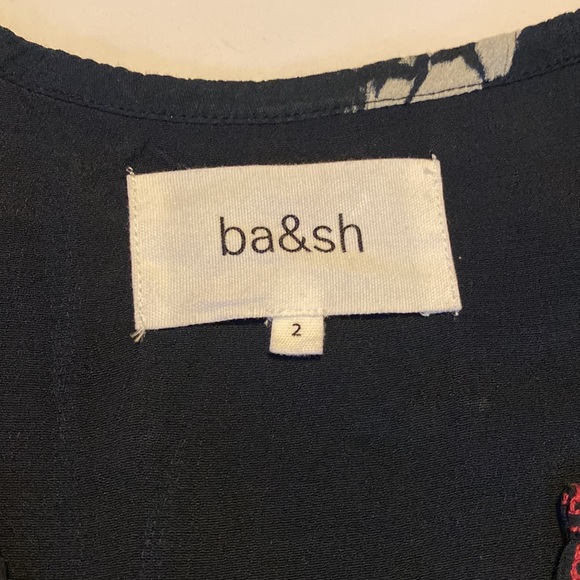 ba&sh Ilda Tye Dye Dress Navy with Red trim adorable style roomy fit - Picture 8 of 13